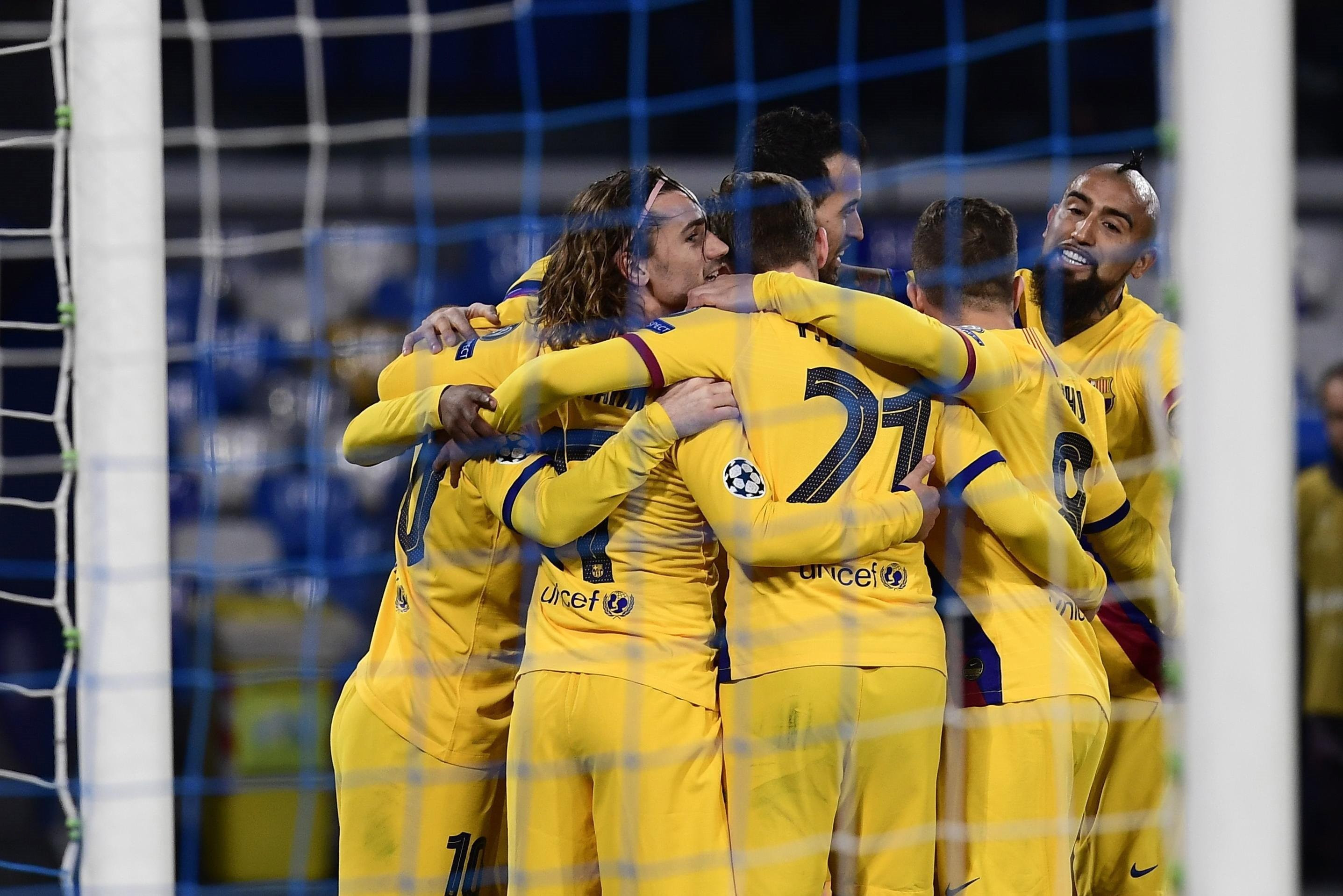 Los jugadores del Barça celebran un gol / EFE