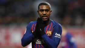 Malcom lamentando una ocasión con el Barça / EFE