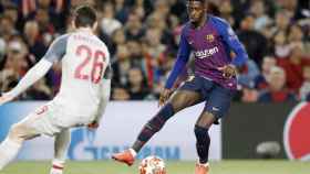 Una foto Ousmané Dembelé ante el Liverpool / FCB