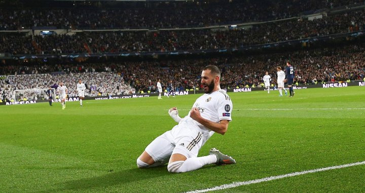 Karim Benzema celebrando un gol contra el PSG / EFE