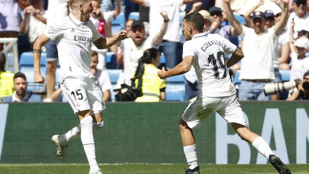 Valverde, eufórico, tras marcar un gol del Real Madrid al Mallorca / EFE