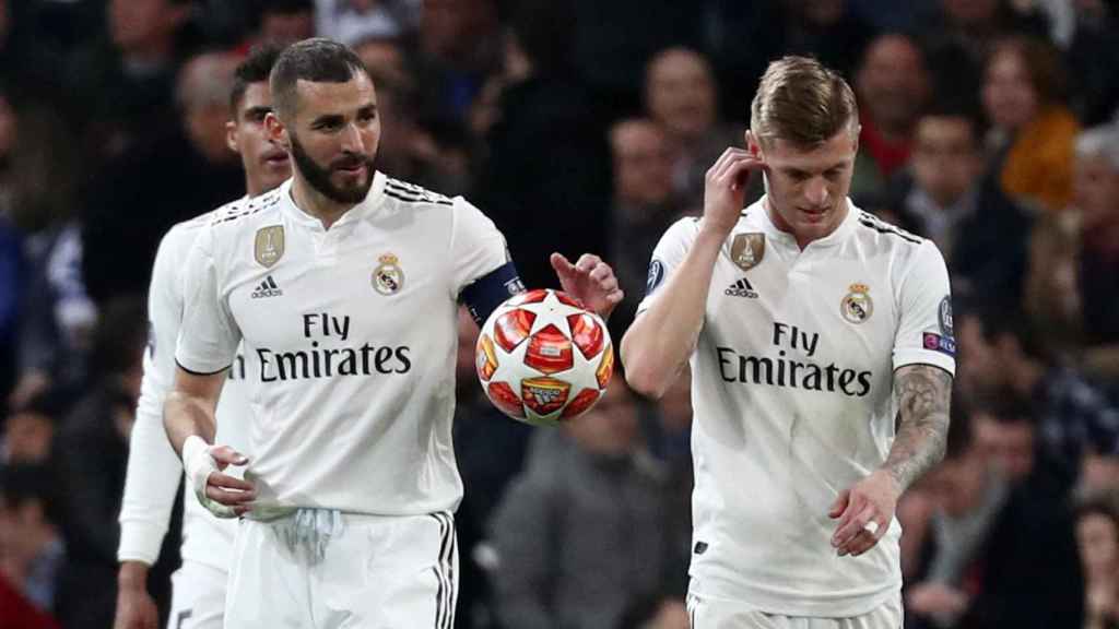 Benzema celebrando un gol en la Champions League / EFE