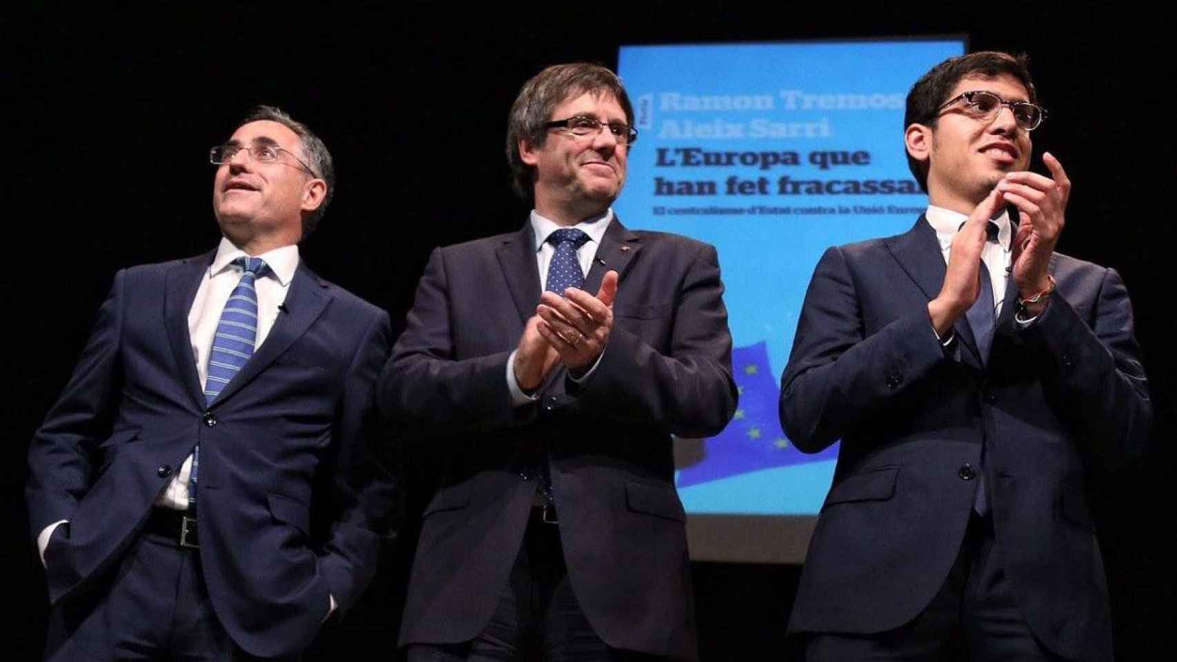 Ramon Tremosa, Carles Puigdemont y Aleix Sarri, que fue asesor de Torra con un sueldo de 80.000 euros / CG