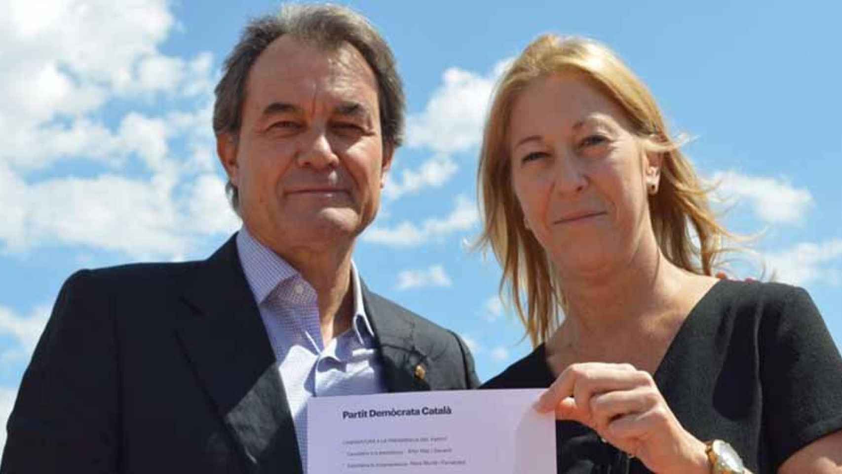 Artur Mas y Neus Munté, en el momento de oficializar su tándem presidencial en el Partit Demòcrata Català.