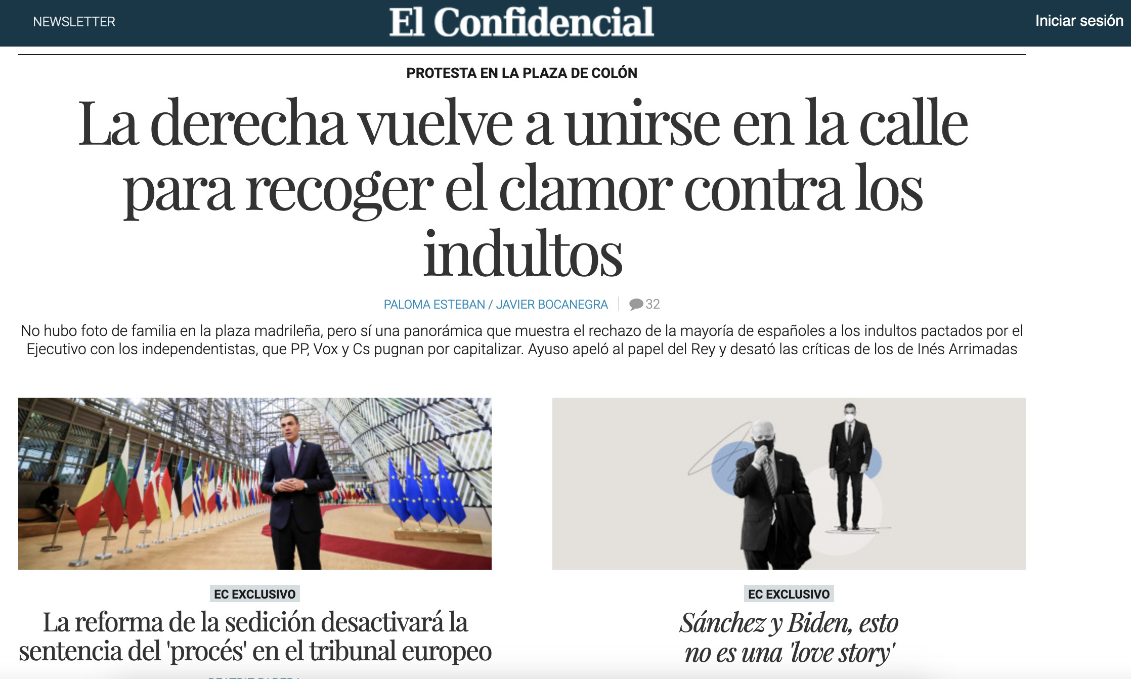 Portada de 'El Confidencial' del 14 de junio de 2021 / EL CONFIDENCIAL