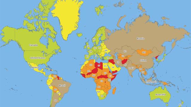 La lista de países más peligrosos del mundo para los turistas