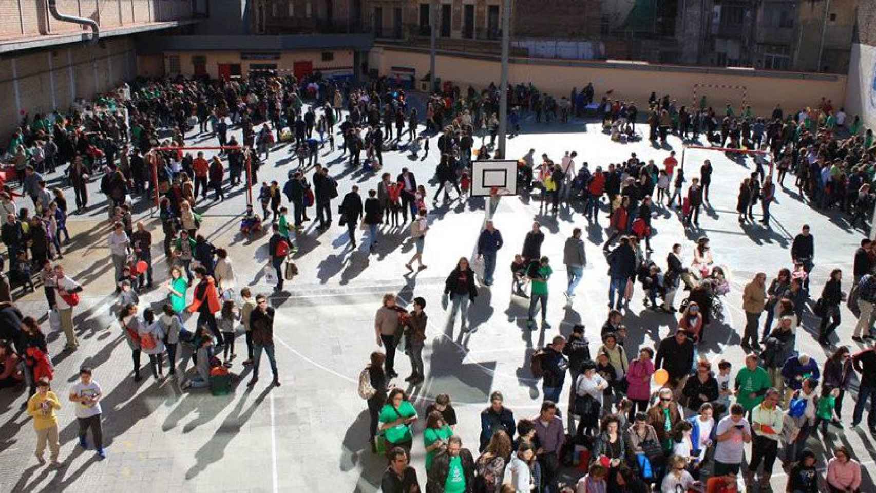 Patio del colegio de los maristas en el distrito de Sants-les Corts en Barcelona.