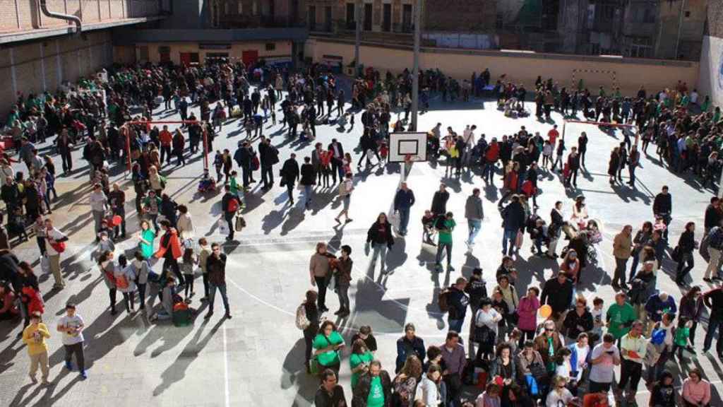 Patio del colegio de los maristas en el distrito de Sants-les Corts en Barcelona.