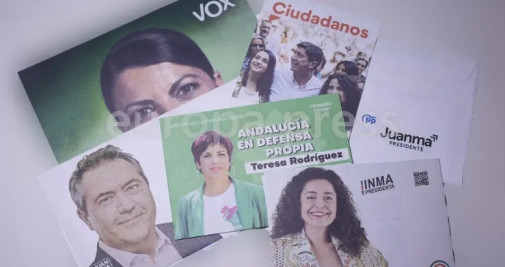 Detalle de la publicidad electoral de las elecciones a la presidencia de la Junta de Andalucía / Joaquin Corchero - EUROPA PRESS