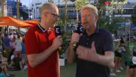 El codo de Boris Becker en televisión