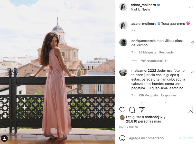 Publicación de Adara Molinero en Instagram / @adara_molinero