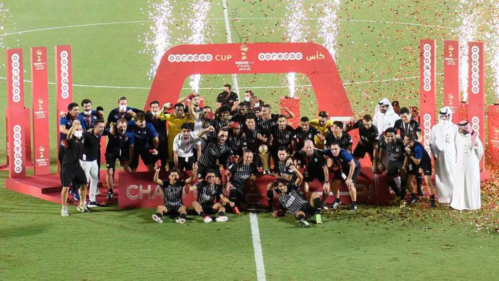 El Al-Sadd de Xavi Hernández celebrando su último título / Redes