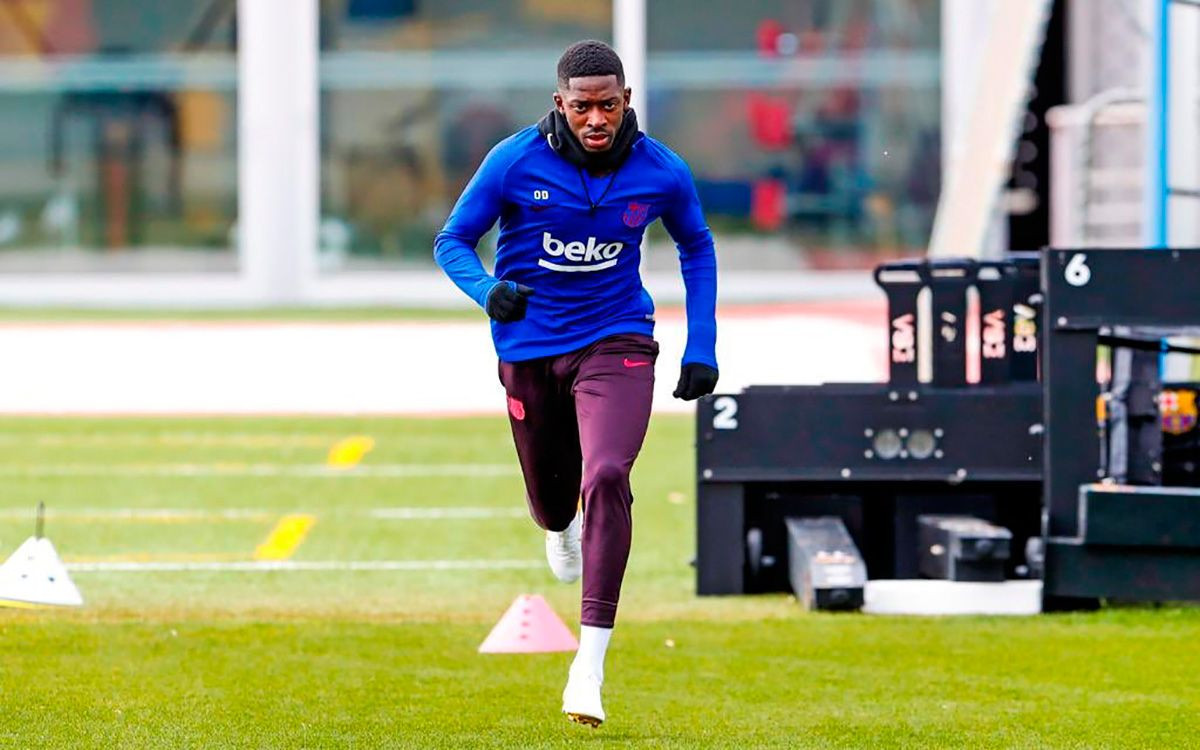 Dembelé, entrenando en su vuelta a Barcelona | FCB