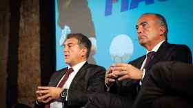 Joan Laporta y el que será su vicepresidente deportivo si gana las elecciones, Rafa Yuste / EAB