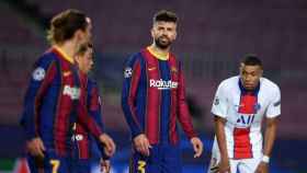 Piqué, enfadado con Griezmann en el choque contra el PSG | EFE