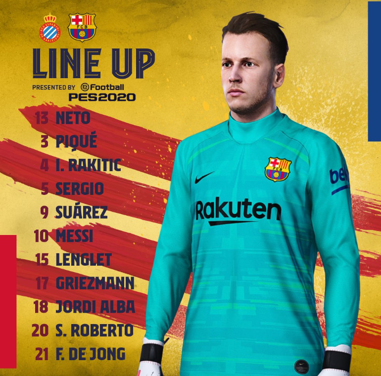 Once inicial del Barça para el partido contra el Espanyol / FC Barcelona