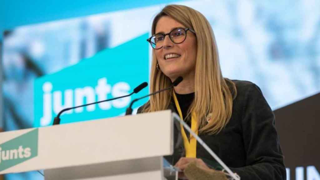 La presidenta de Junts en el Ayuntamiento de Barcelona, Elsa Artadi, en una rueda de prensa / EUROPA PRESS