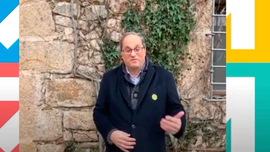 El expresidente catalán Quim Torra en su discurso de apoyo a los presos de ETA