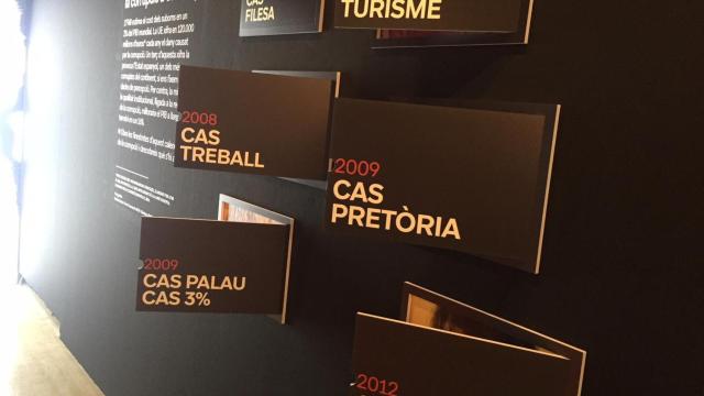 Varios de los casos de corrupción en la exposición en el Palau Robert, con la plana mayor de Esquerra Republicana en la presentación / CG