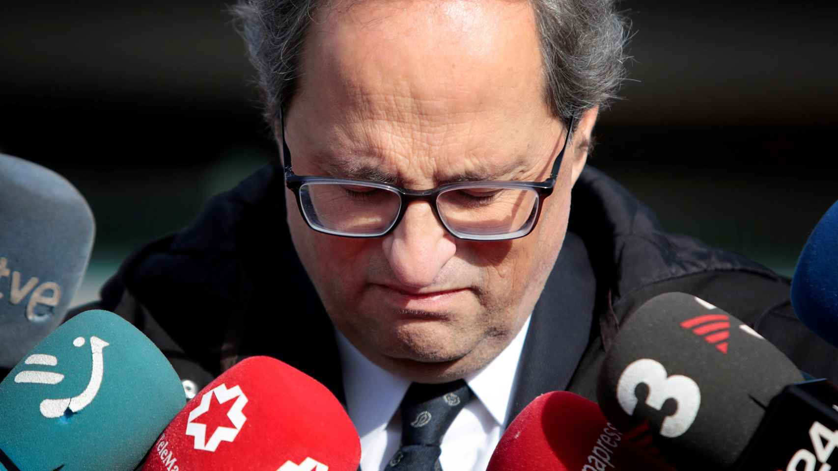 Quim Torra, durante una de sus visitas a la cárcel de Lledoners / EFE