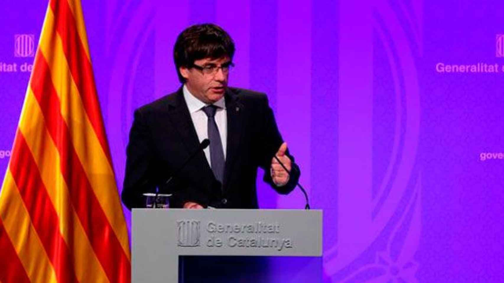 Carles Puigdemont, presidente de la Generalitat de Cataluña, en una comparecencia anterior / EFE