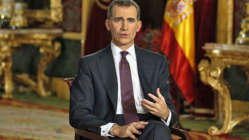 El Rey Felipe VI, durante el mensaje de Navidad