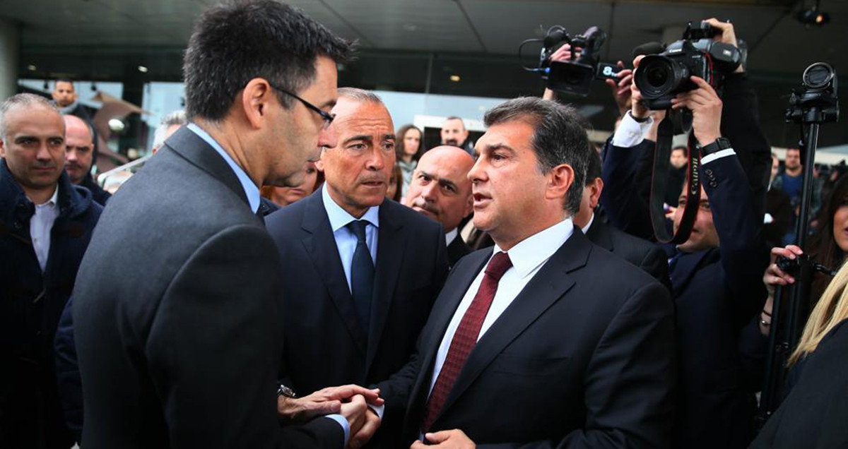 Joan Laporta (d) y Josep Maria Bartomeu (i), implicado en el Barçagate