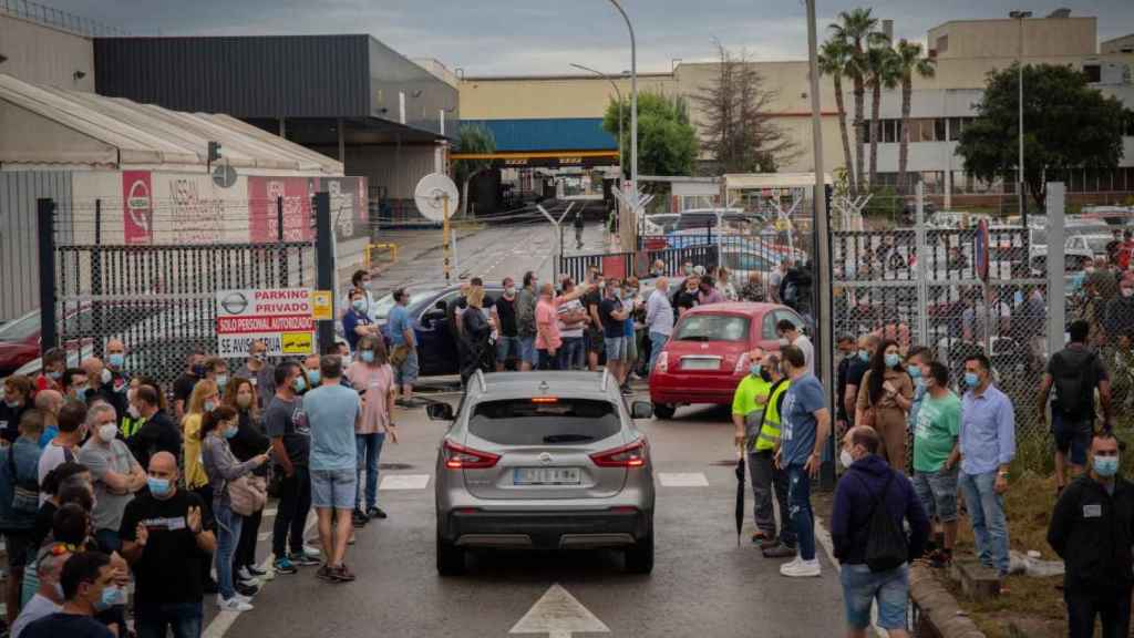 Una movilización de trabajadores en la fábrica de Nissan en la Zona Franca / EP