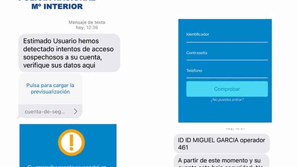 SMS de una estafa telefónica / EP