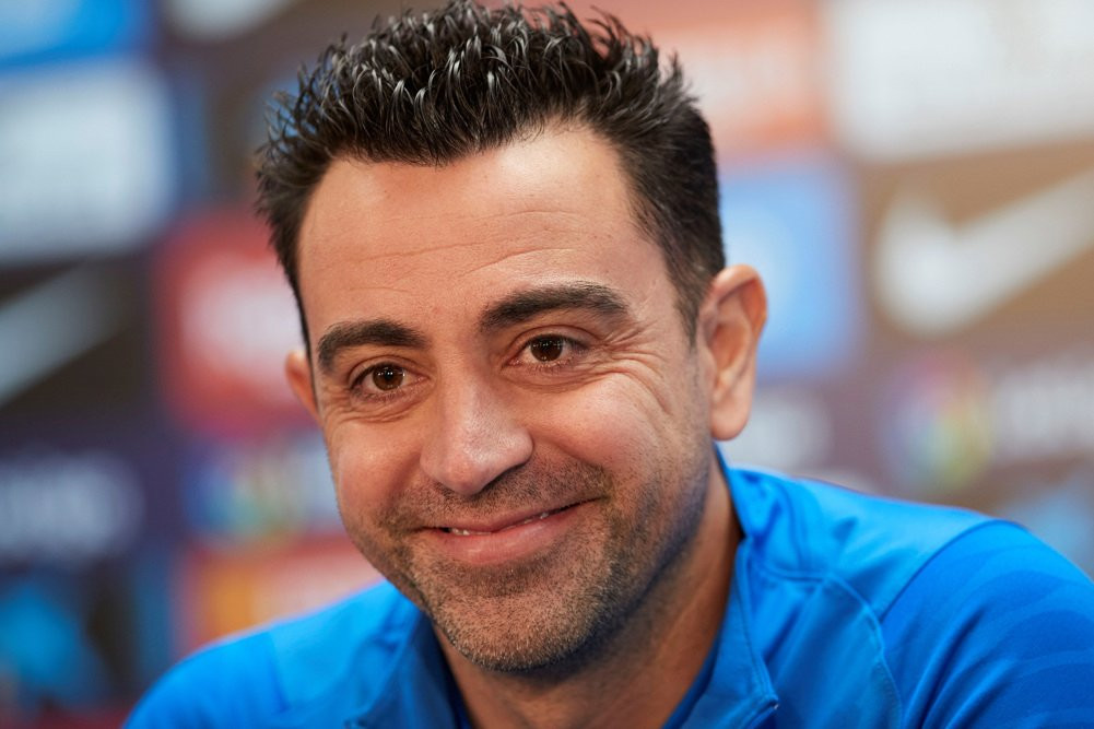 Xavi, durante la rueda de prensa previa al derbi ante el Espanyol / EFE