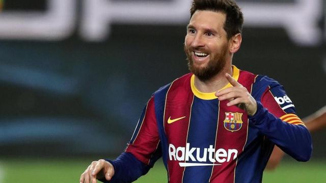 Leo Messi, celebrando un gol con el Barça / EFE