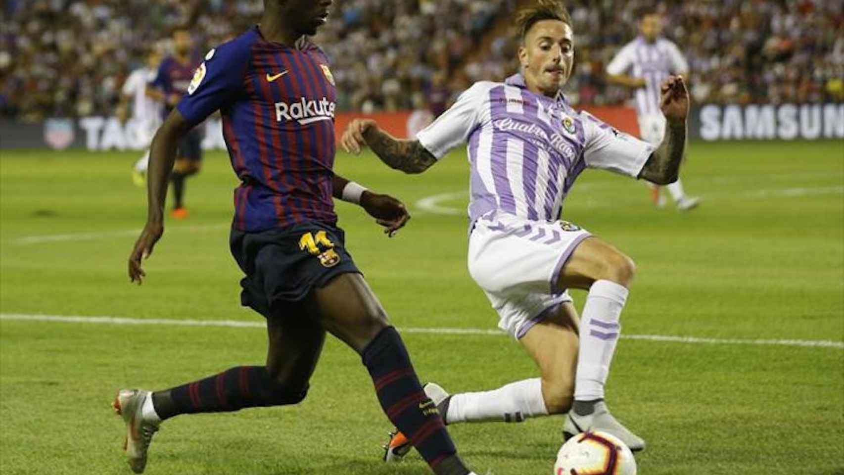 Una foto de Dembelé durante el partido frente al Valladolid / EFE