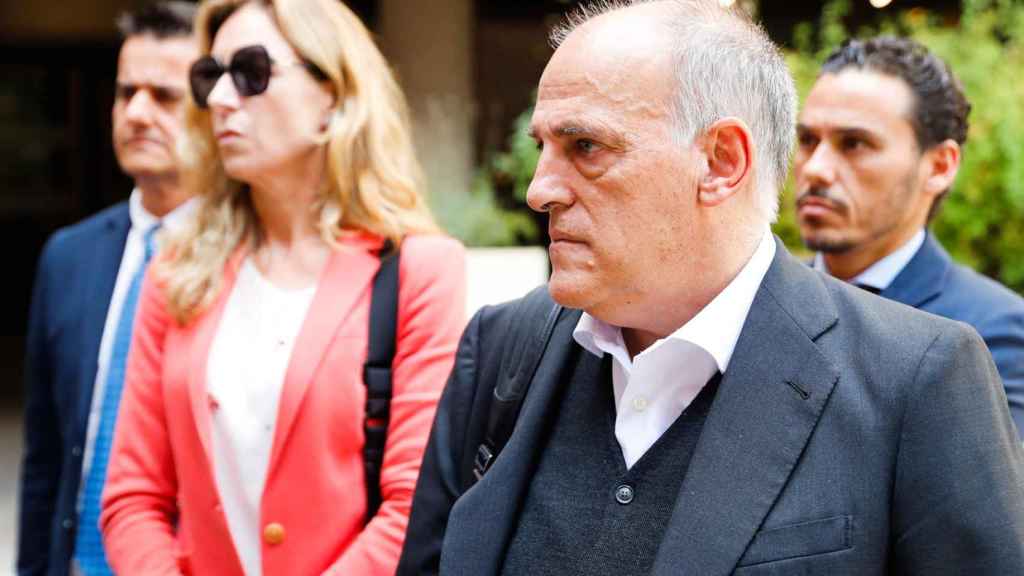 Javier Tebas, presidente de la Liga, antes de reunirse con Miquel Iceta / EFE