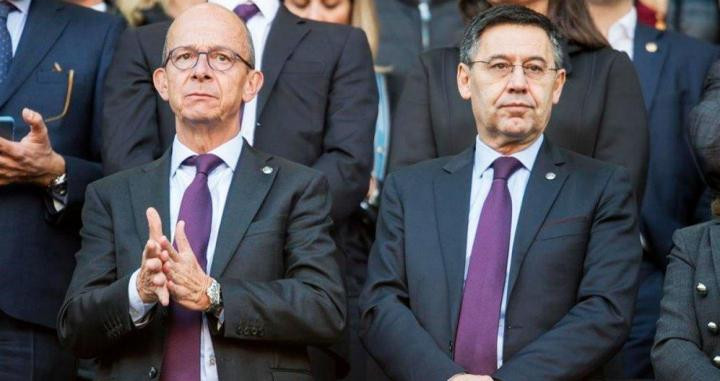 Bartomeu y Cardoner en el Camp Nou / EFE