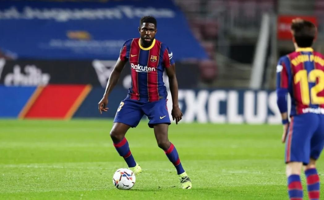 Samuel Umtiti, en un partido de Liga de la pasda temporada ante el Alavés / FCB