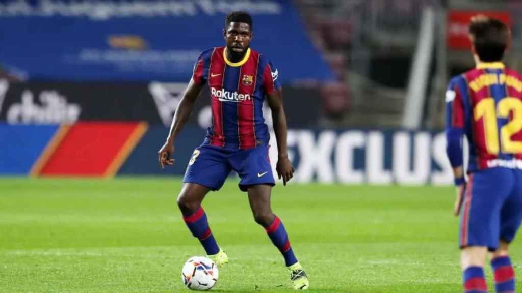 Samuel Umtiti, en un partido de Liga de la pasda temporada ante el Alavés / FCB