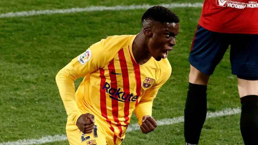 Ilaix Moriba celebra su gol contra Osasuna / EFE