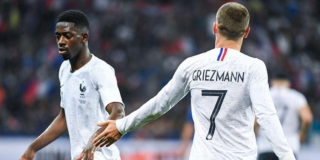 Una foto de Antoine Griezmann y Ousmané Dembelé, jugadores del Barça, con Francia / Twitter