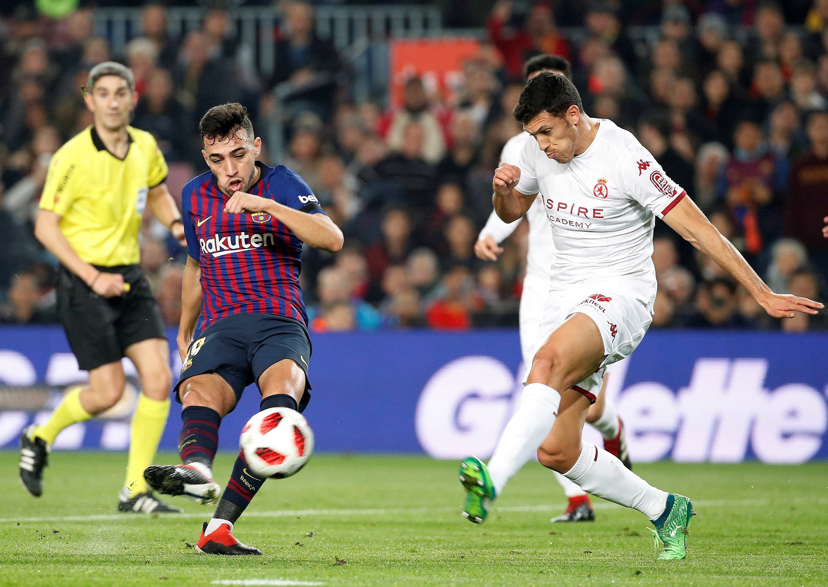 Munir en la jugada del primer gol frente a la Cultural Leonesa / EFE