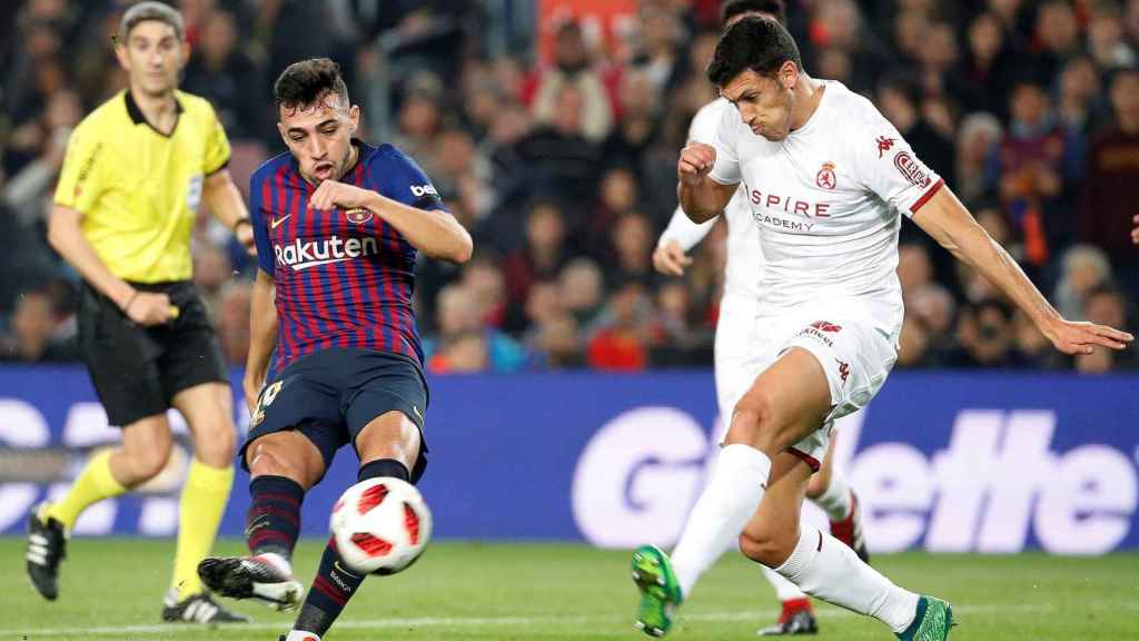 Munir en la jugada del primer gol frente a la Cultural Leonesa / EFE