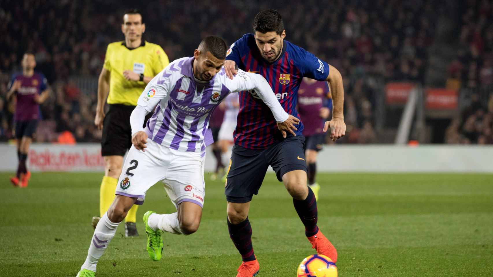 Una foto de Luis Suárez durante el partido frente al Valladolid / EFE