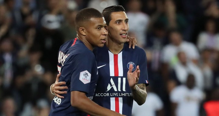 Mbappé celebrando su gol con Ángel di María / EFE