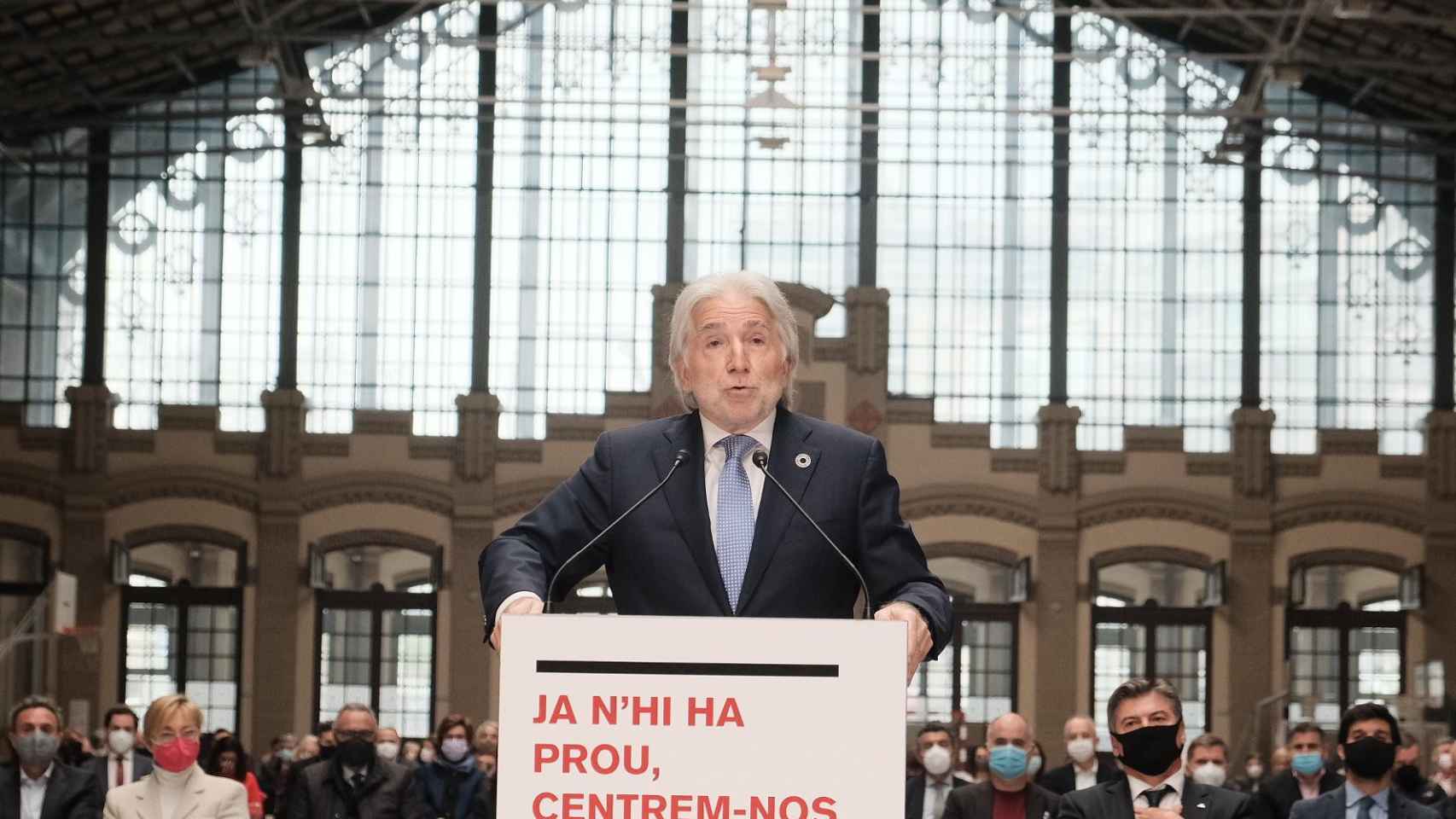 Josep Sánchez Llibre, presidente de Foment, en el acto empresarial en la estación del Norte / PABLO MIRANZO