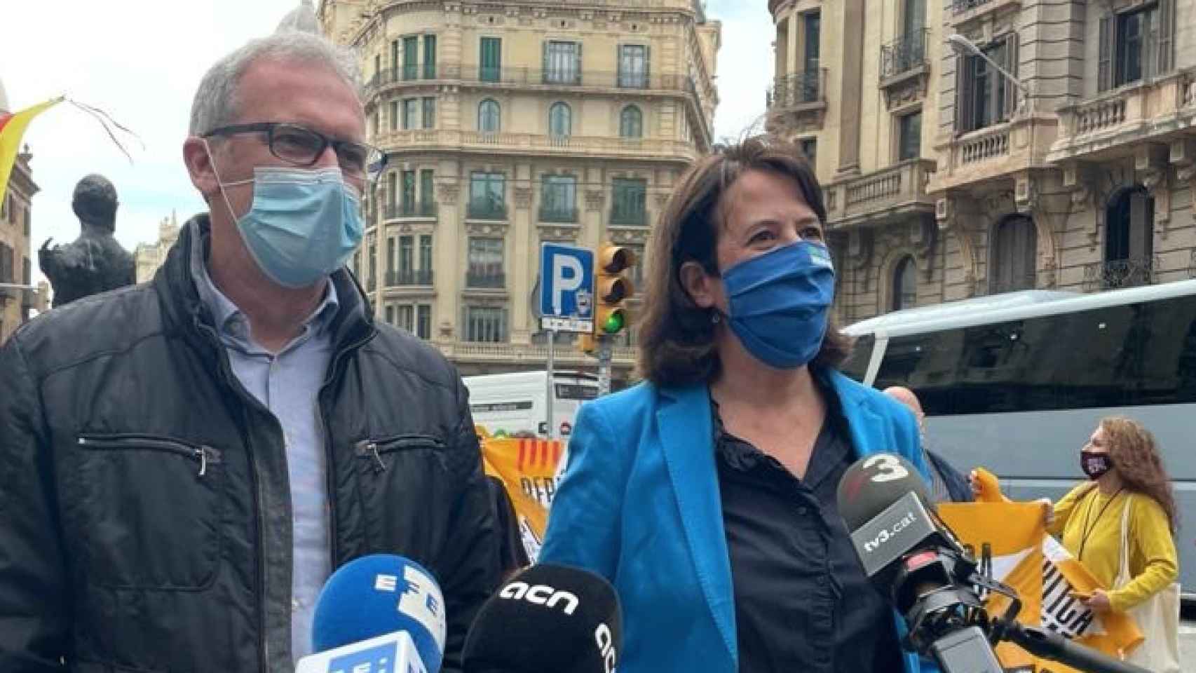 La presidenta de la Asamblea Nacional Catalana (ANC), Elisenda Paluzie, y el vicepresidente, David Fernández / EUROPAPRESS