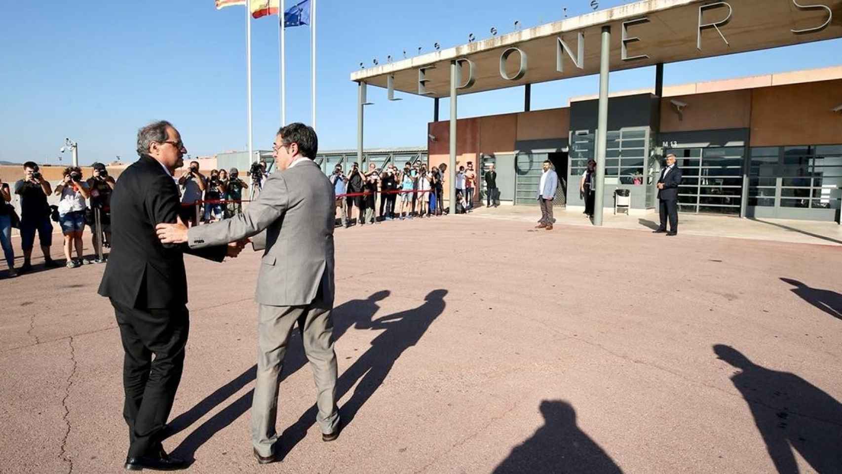 El presidente Quim Torra visita la cárcel de Lledoners, donde cumplen condena los presos independentistas / EP