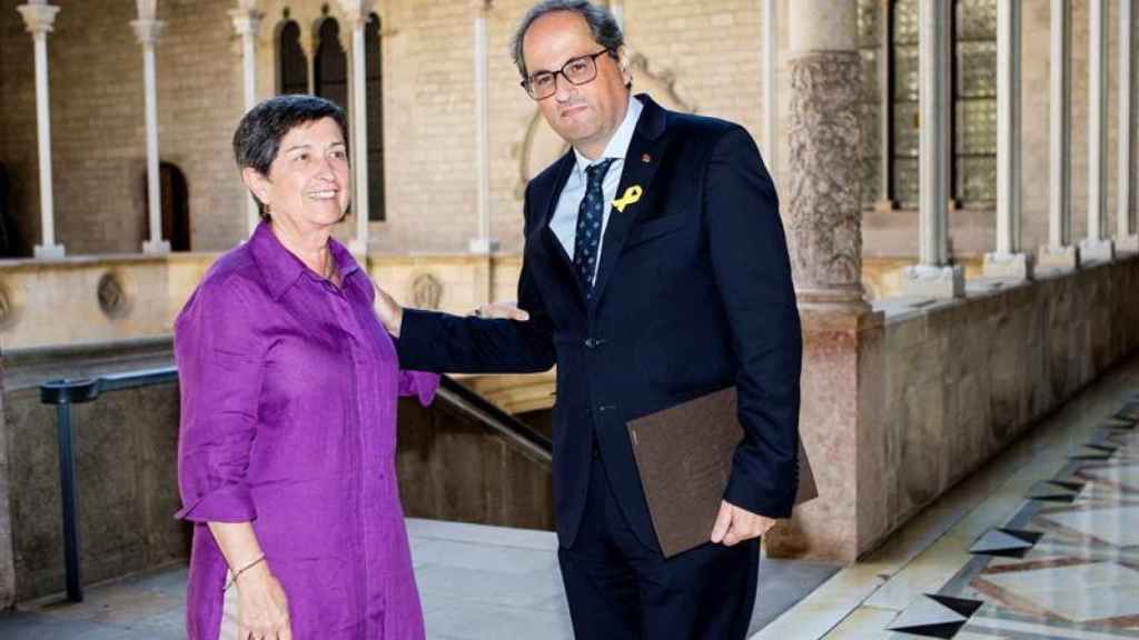 Quim Torra ha recibido esta tarde a Teresa Cunillera, delegada del Gobierno en Cataluña, en el Palau de la Generalitat / EFE