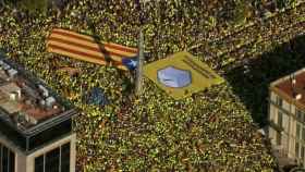 Pancartas de la manifestación independentista de la Diada / CG