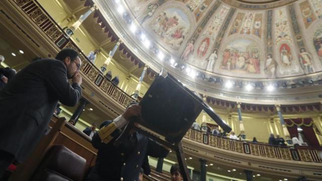 Antonio Hernando, portavoz del PSOE en el Congreso, en sábado en la cámara baja / EFE