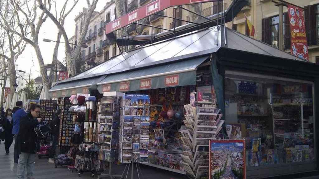 Kiosko de prensa en la Rambla de Barcelona.