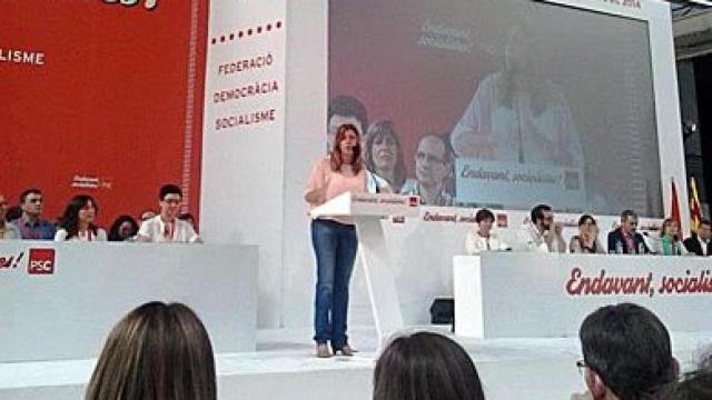 La presidenta de la Junta de Andalucía, Susana Díaz, durante su intervención en el Congreso Extraordinario del PSC